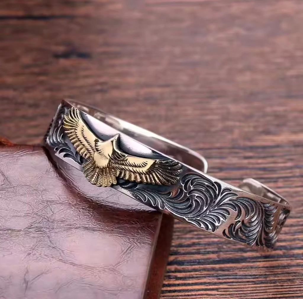 バングル 　シルバー イーグル メンズ　インディアン ブレスレット