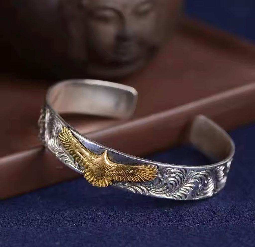 バングル 　シルバー イーグル メンズ　インディアン ブレスレット