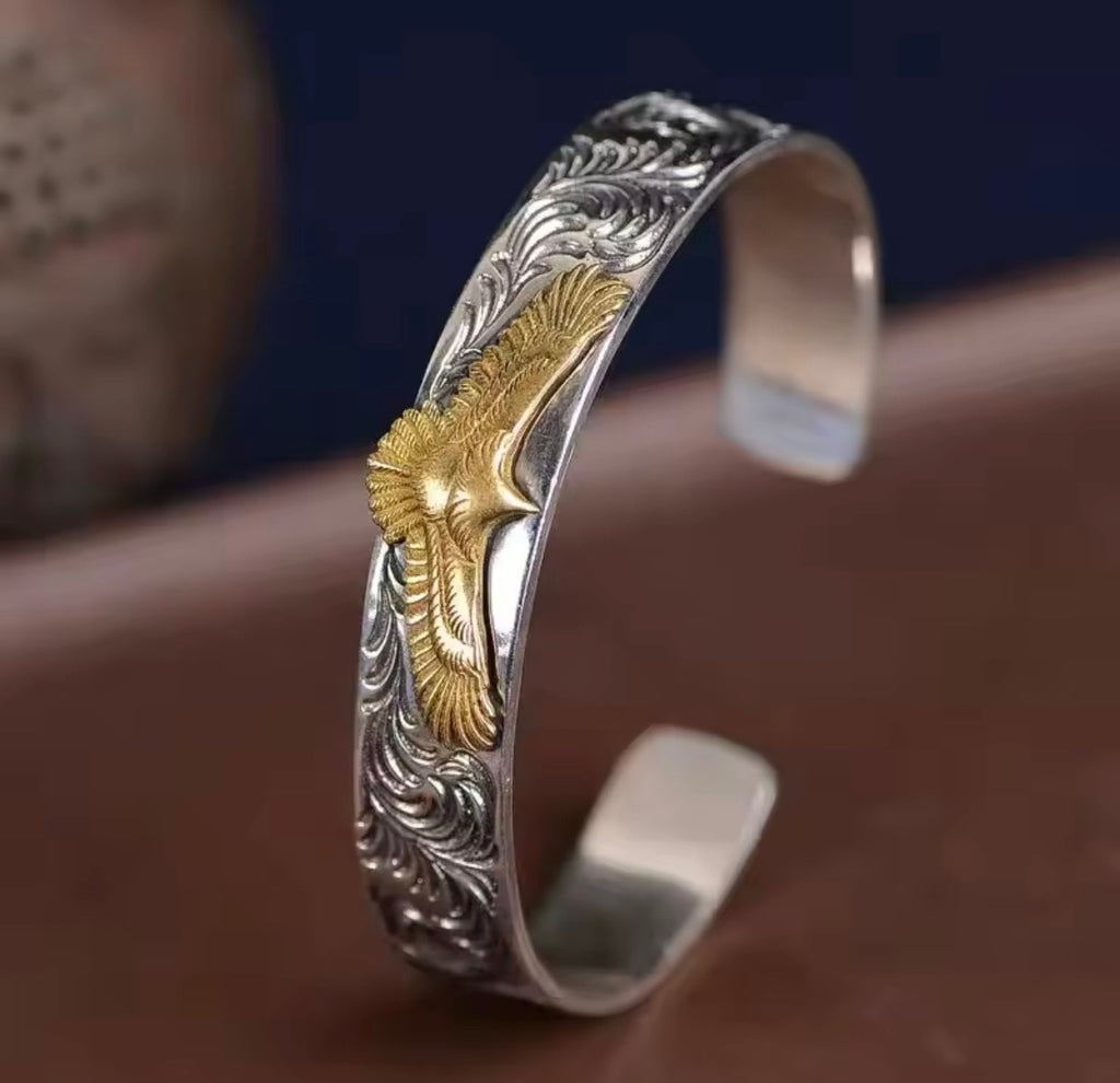 バングル 　シルバー イーグル メンズ　インディアン ブレスレット