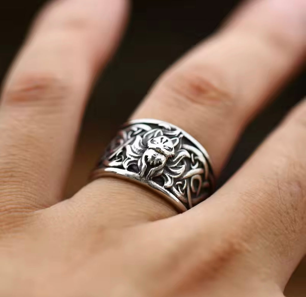 925スターリングシルバーフォックスリング