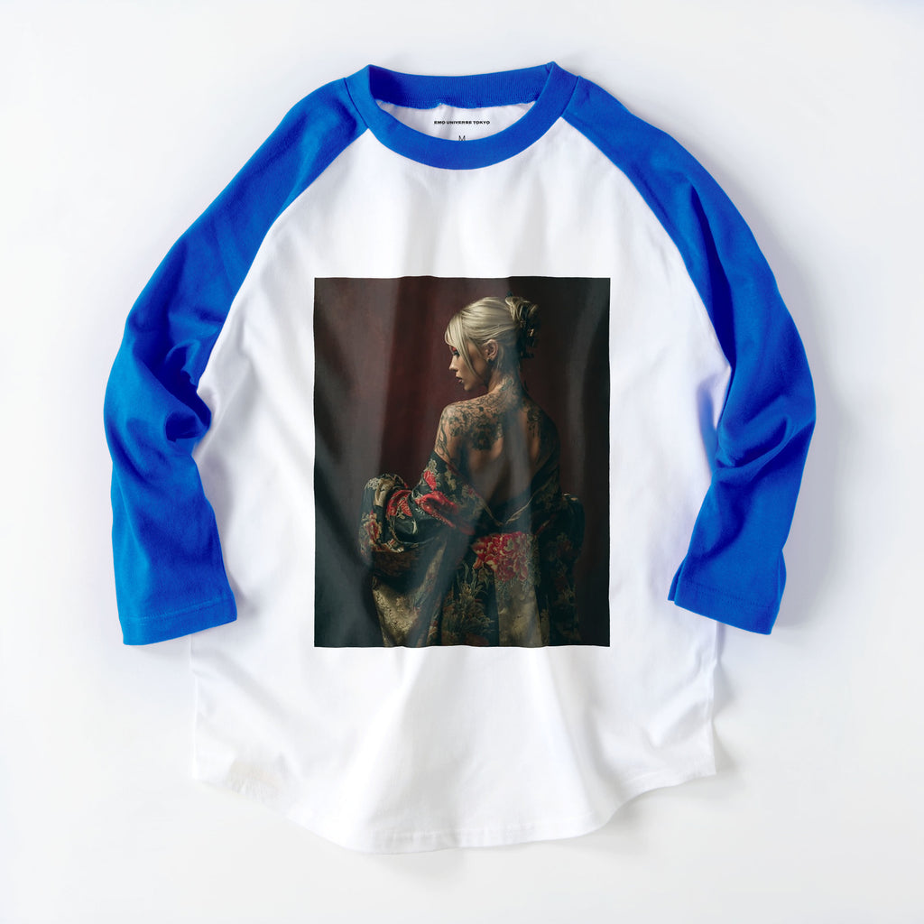 和服タトゥープリントラグラン white-x-blue image